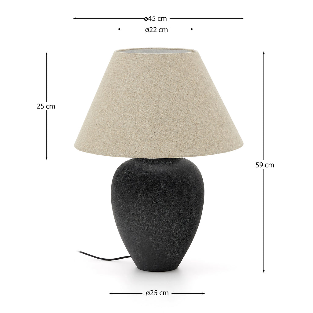 Lampe de table Mercadal en céramique avec finition noire