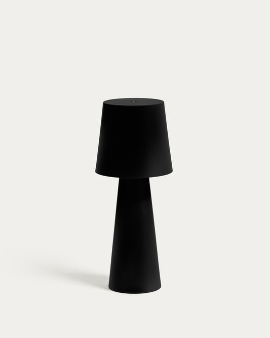 Grande lampe de table extérieure Arenys en métal avec finition noire
