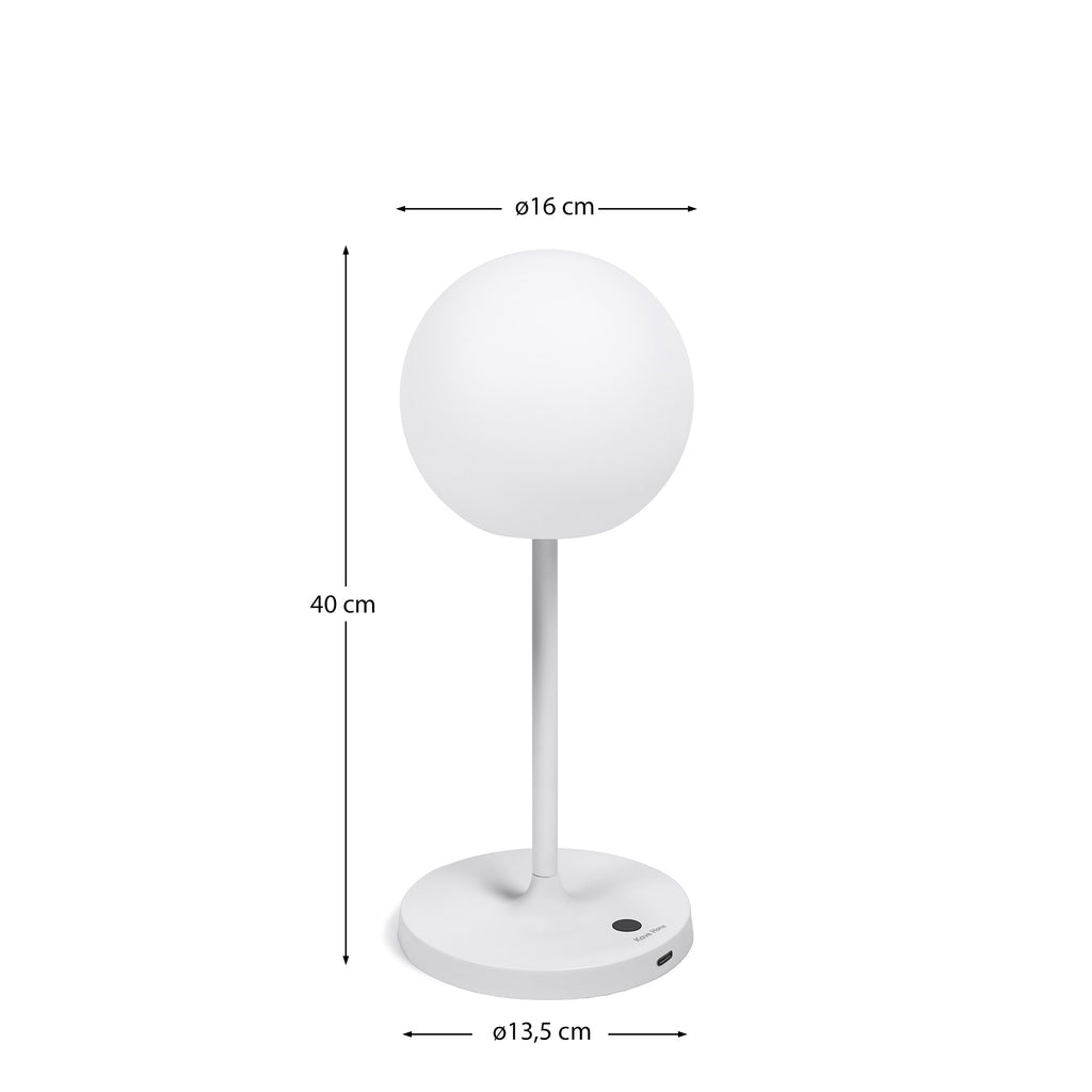 Lampe de table d'extérieure Dinesh en aluminium gris 40 cm