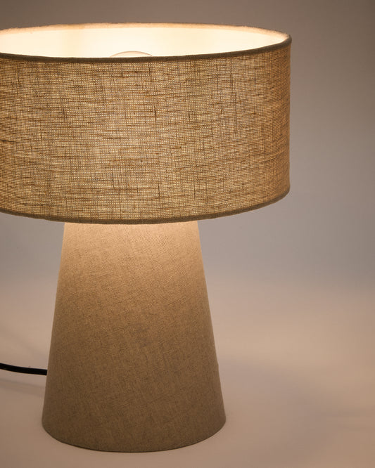 Lampe de table Algaida en tissu gris