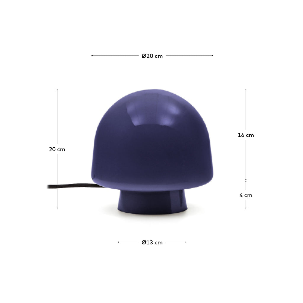 Lampe de table Reig en verre bleu