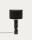 Lampe de table Vex en marbre noir et abat-jour en lin noir.