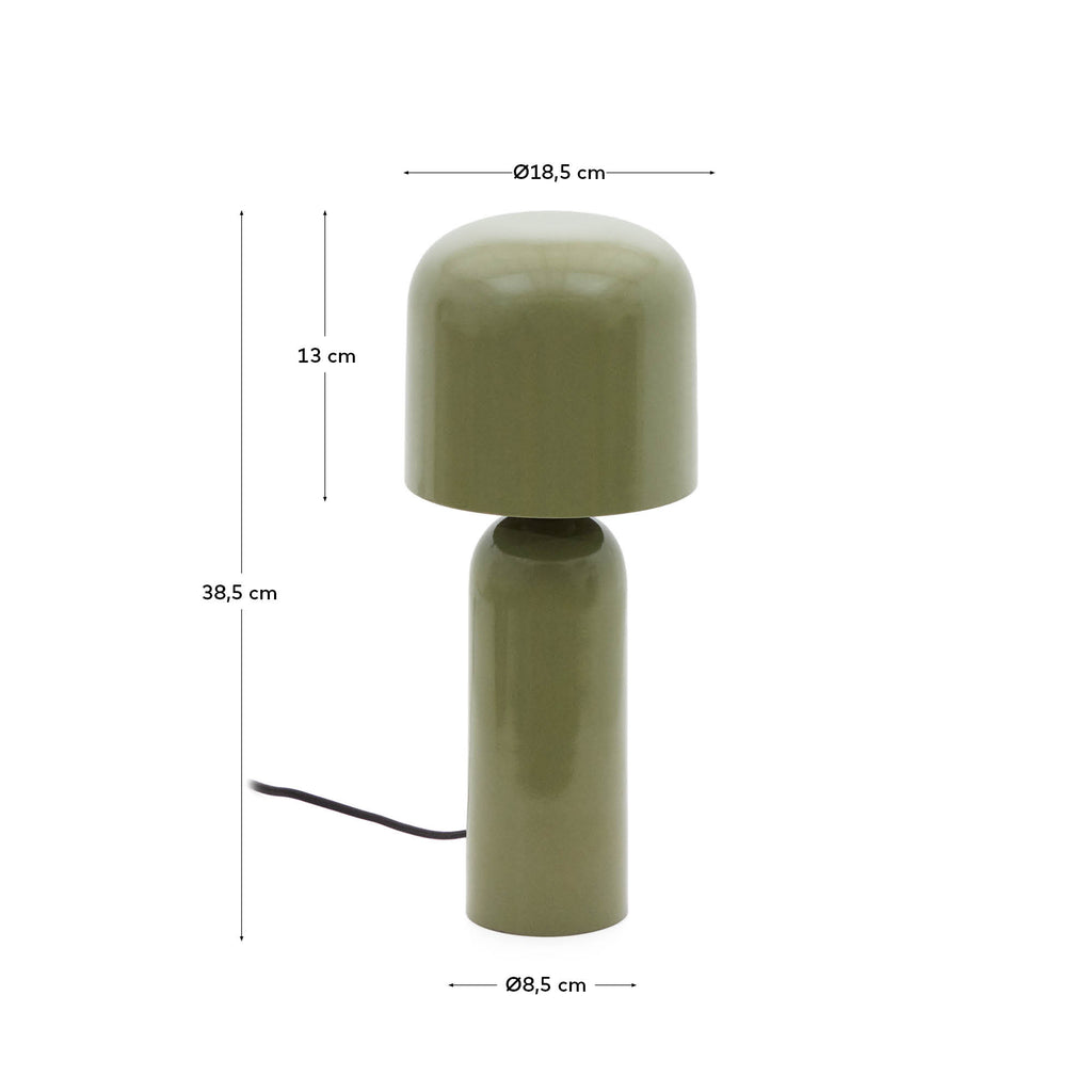 Lampe de table Monze en métal peint vert