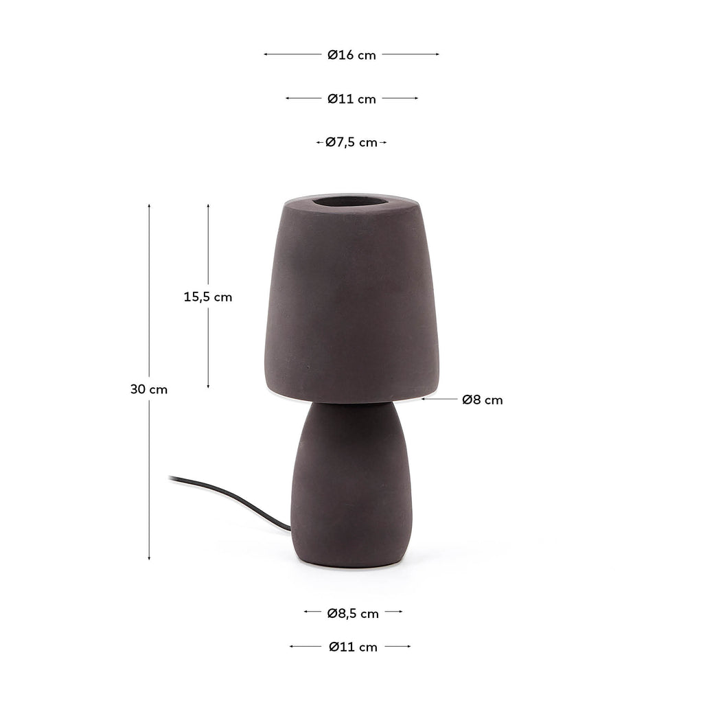 Lampe de table Tandy en terre cuite marron