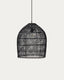 Abat-jour pour suspension Domitila en rotin avec finition peinture noire Ø 44 cm