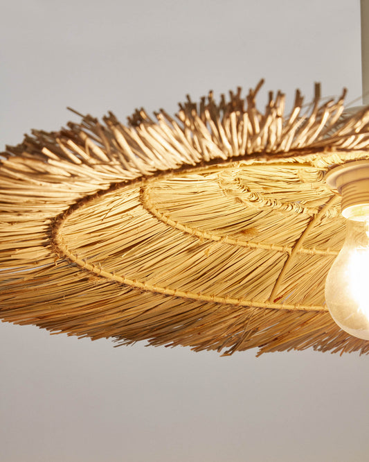 Abat-jour pour suspension Gualta en fibres naturelles avec finition naturelle Ø 60 cm