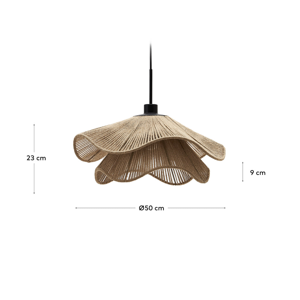 Abat-jour pour suspension Pontos jute finition naturelle Ø 50 cm