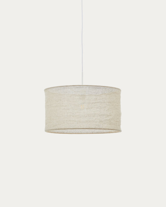 Abat-jour Mariela pour plafonnier en lin, finition beige Ø 50 x 30 cm
