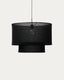 Abat-jour pour suspension Mariela en lin avec finition noire Ø 60 x 40 cm