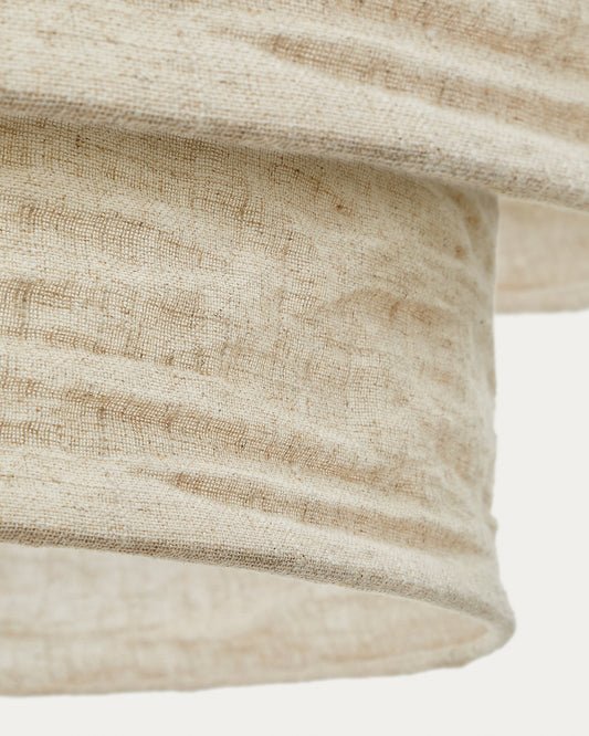 Abat-jour Mariela pour plafonnier en lin, finition beige Ø 60 x 40 cm