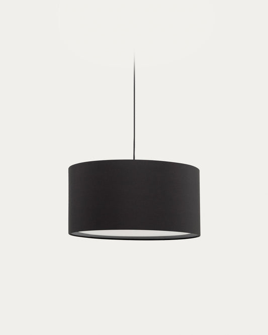 Abat-jour pour suspension Santana noir avec diffuseur blanc Ø 40 cm