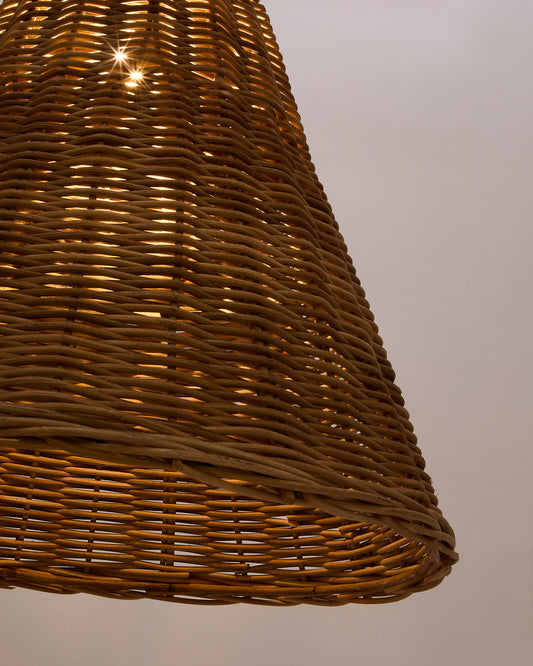 Abat-jour Calvia pour suspension en rotin, finition naturelle Ø 60 cm