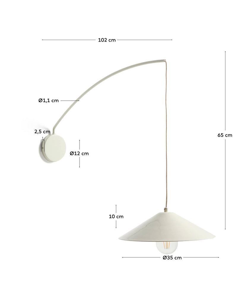 Applique Kally en métal peint beige