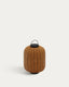 Lampe de table baladeuse petit format Saranella en rotin synthétique marron