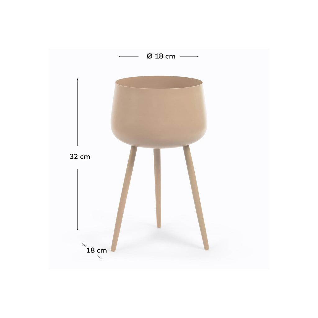 Cache-pot Apia en métal beige Ø 18cm