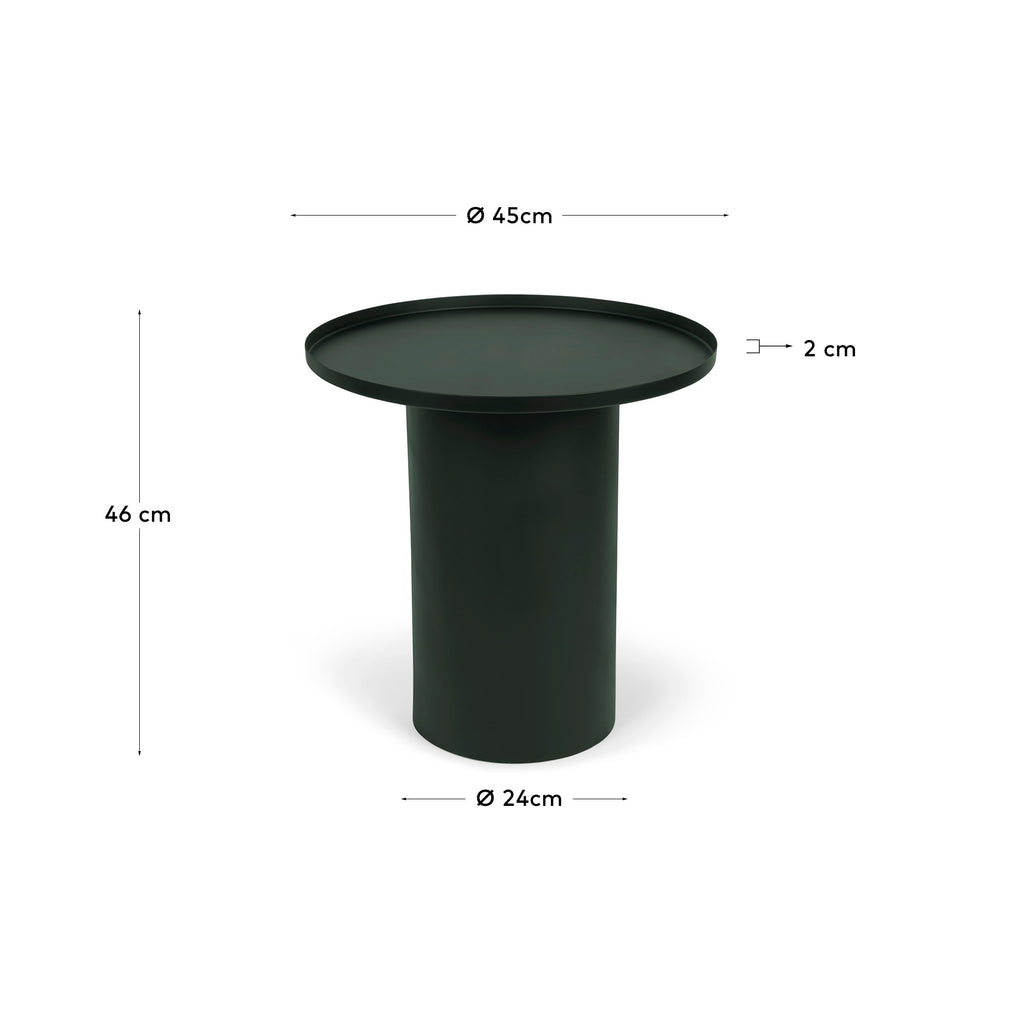 Table d'appoint ronde Fleksa en métal vert foncé Ø 45 cm