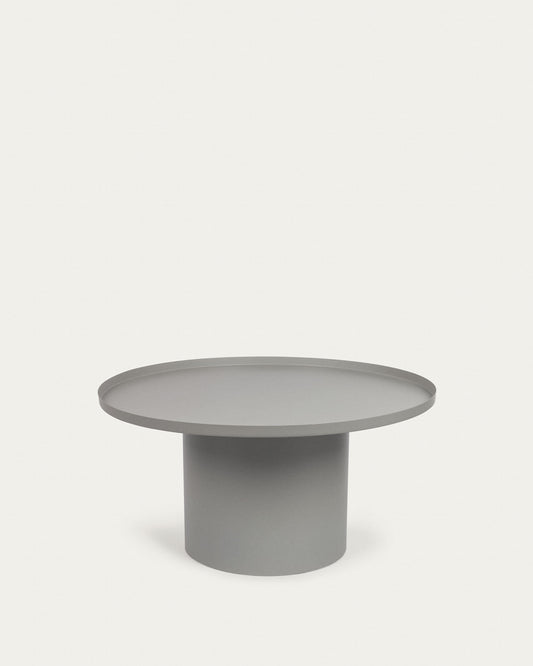 Table d'appoint ronde Fleksa en métal gris Ø 72cm