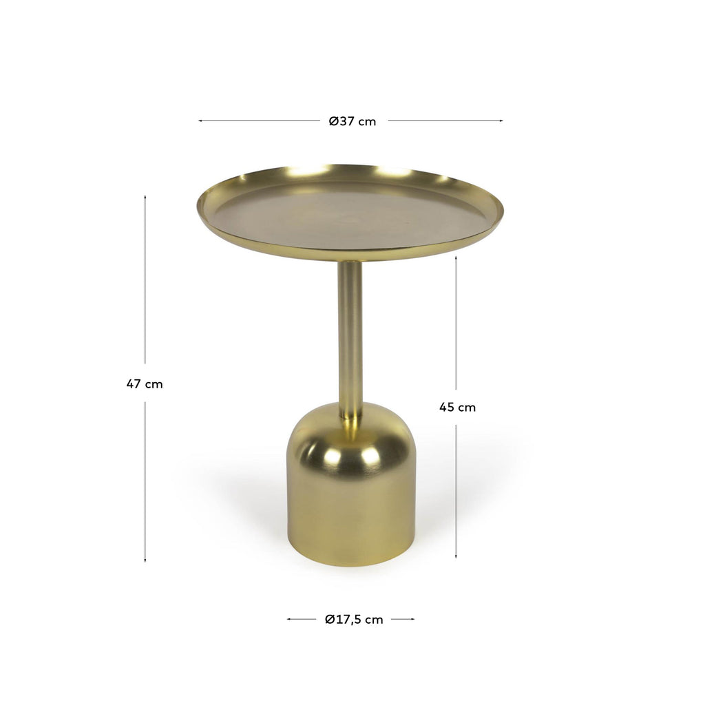 Table d'appoint ronde Adaluz en métal doré Ø 37 cm