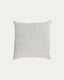 Housse de coussin Marena 100 % lin à rayures blanches et noires 45 x 45 cm