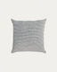 Housse de coussin Marena 100% lin rayures noir et blanc 45 x 45cm