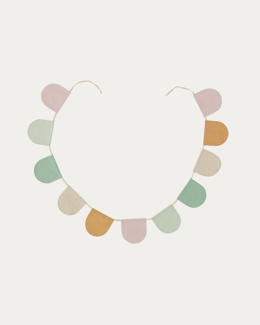 Guirlande fanions Nami 100% coton bio (GOTS) pastel