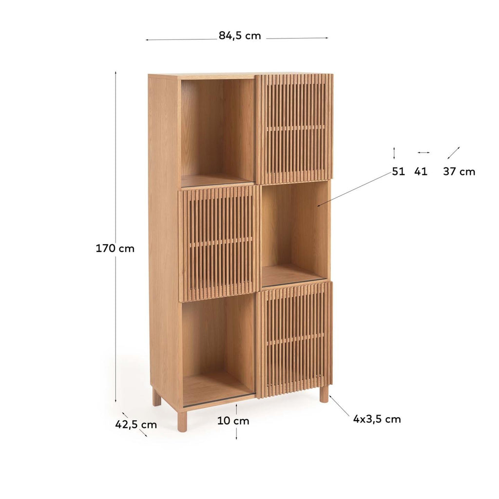 Étagère Beyla en bois de frêne et placage de chêne 84,5 x 170 cm FSC 100 %