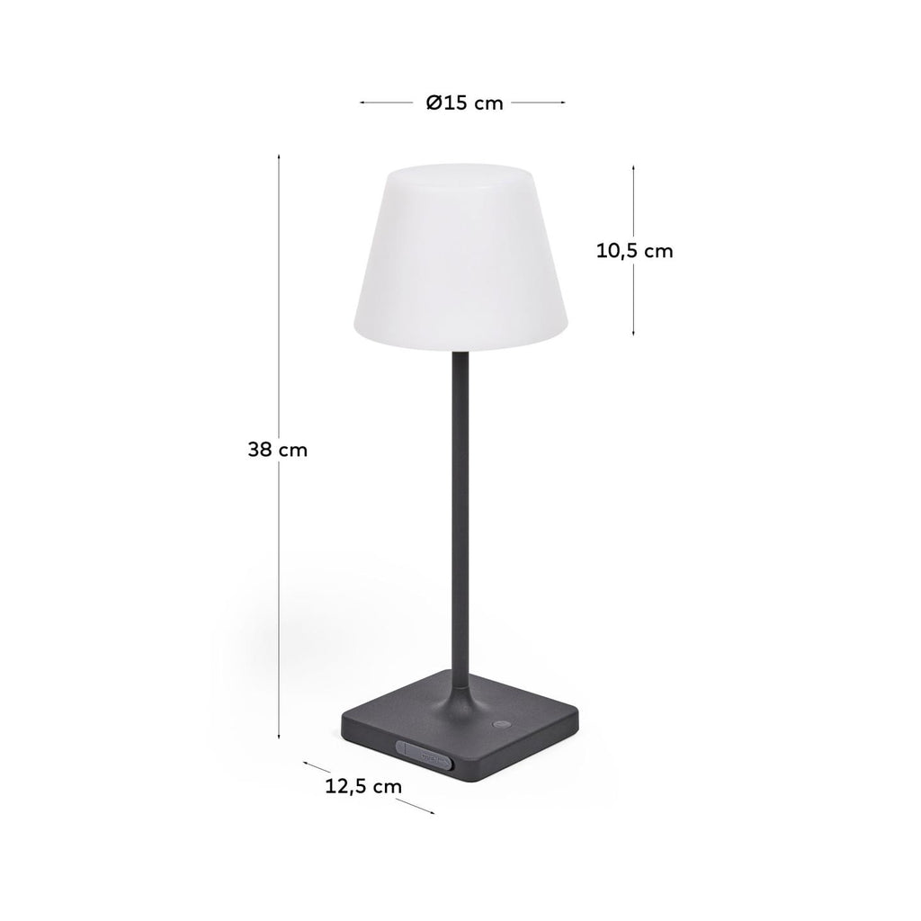 Lampe de table d'extérieur Aluney avec finition noire