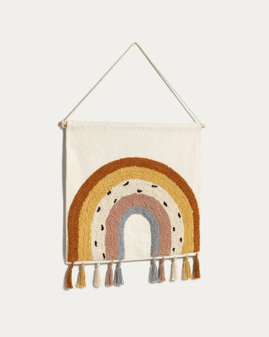 Tapisserie murale Tadea 100 % coton arc-en-ciel multicolore 60 x 52 cm