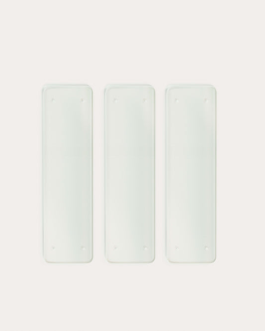 Ensemble Sitra de 3 étagères en verre trempé 90 x 24 cm