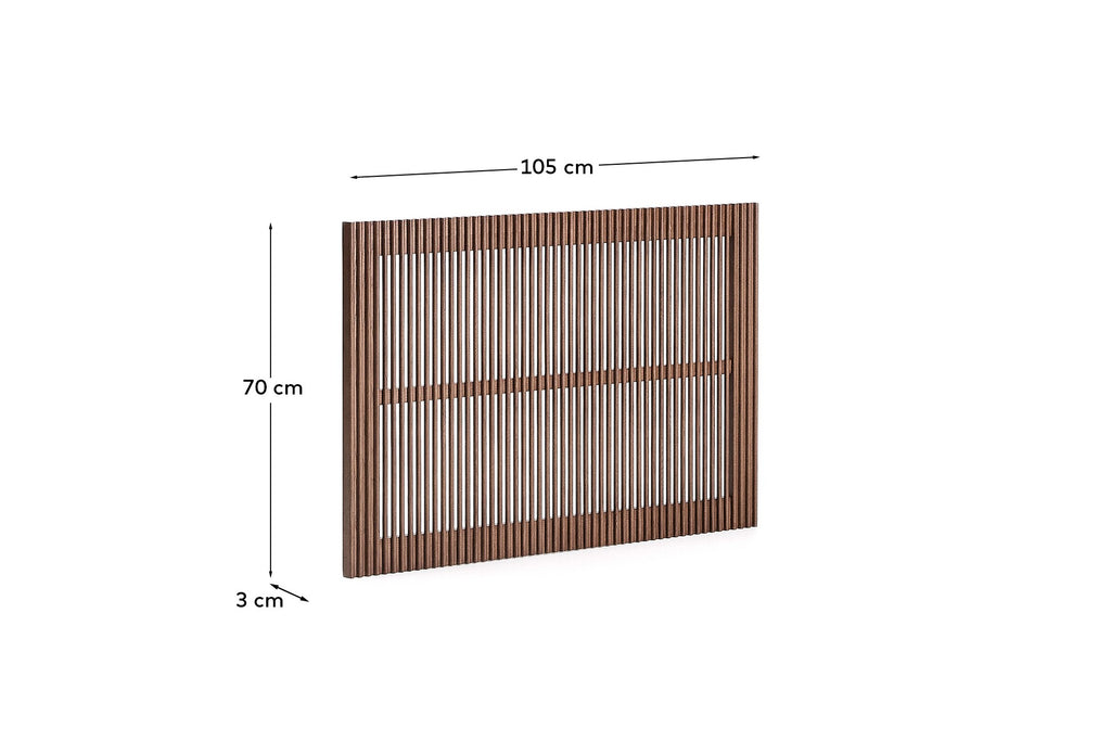 Tête de lit Beyla en bois de frêne massif avec finition ton noyer pour lit jusqu’à 90 cm FSC 100 %