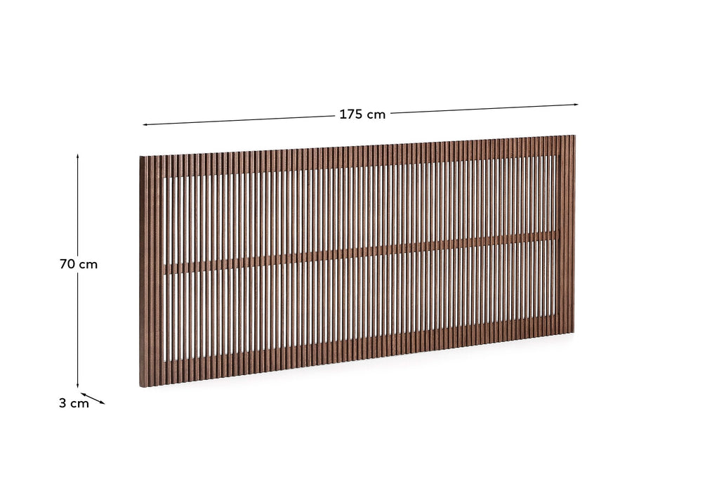 Tête de lit Beyla en bois de frêne massif avec finition ton noyer pour lit jusqu’à 160 cm FSC 100 %