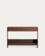 Console Norlen 2 tiroirs et étagère en placage de noyer FSC Mix Credit 120 x 81 cm