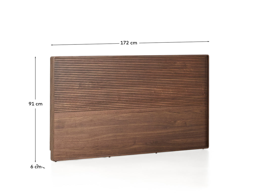 Tête de lit Norlen en placage de noyer avec finition foncée et lumière LED pour lit jusqu’à 160 cm FSC Mix Credit
