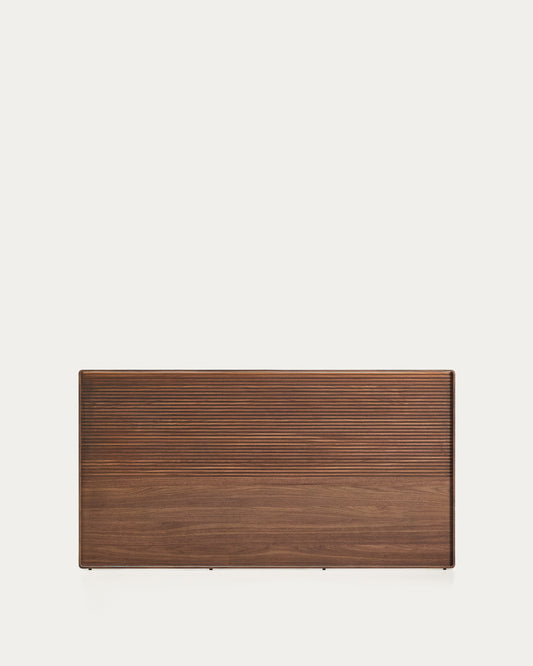 Tête de lit Norlen en placage de noyer avec finition foncée et lumière LED pour lit jusqu’à 160 cm FSC Mix Credit