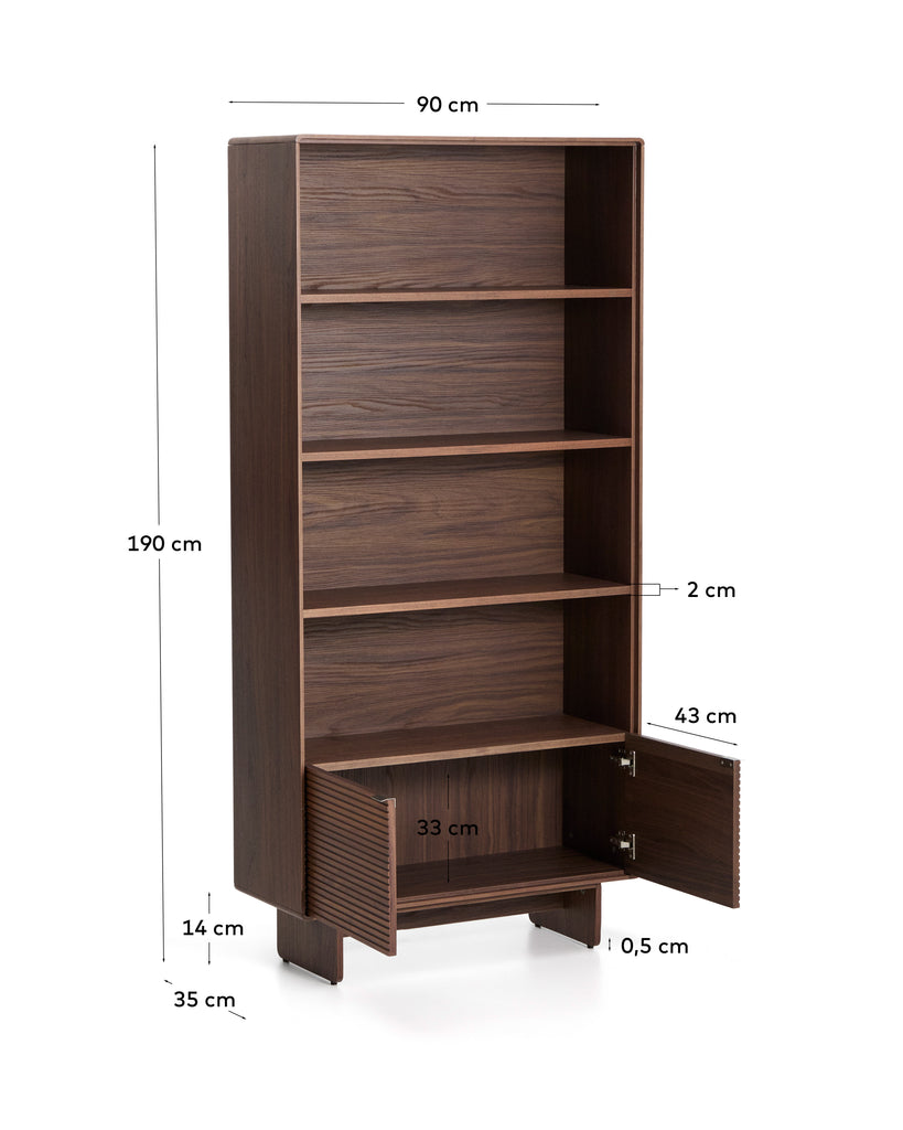 Étagère Norlen en placage de noyer FSC Mix Credit 90 x 190 cm