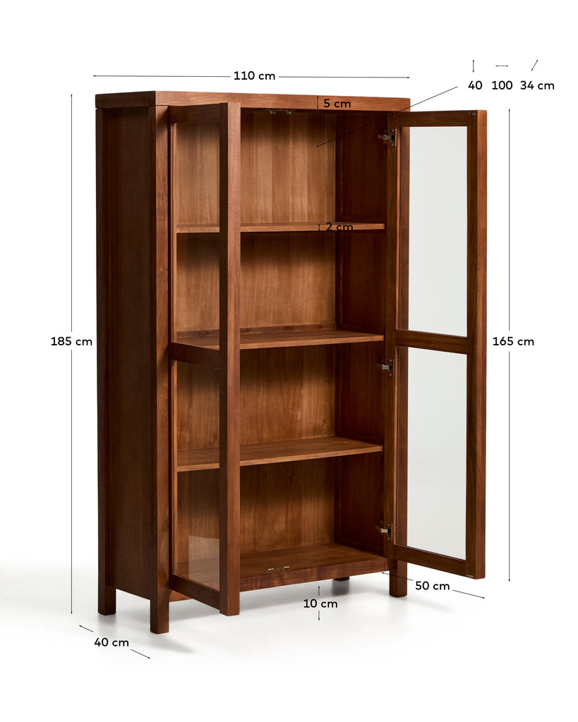 Vitrine Norani en bois et placage d’acacia 110 x 185 cm
