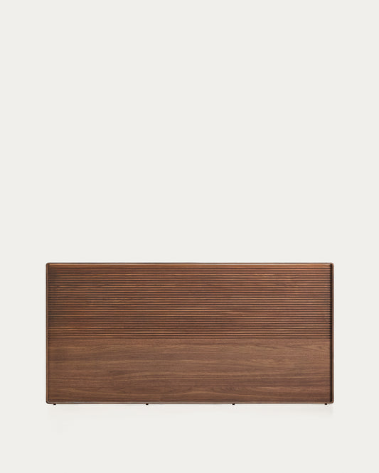 Tête de lit Norlen en placage de noyer avec finition foncée et lumière LED pour lit jusqu’à 180 cm FSC Mix Credit