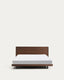Lit Norlen en placage de noyer avec finition foncée et lumière LED pour matelas 180 x 200 cm FSC Mix Credit