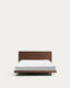 Lit Norlen en placage de noyer avec finition foncée et lumière LED pour matelas de 160 x 200 cm FSC Mix Credit
