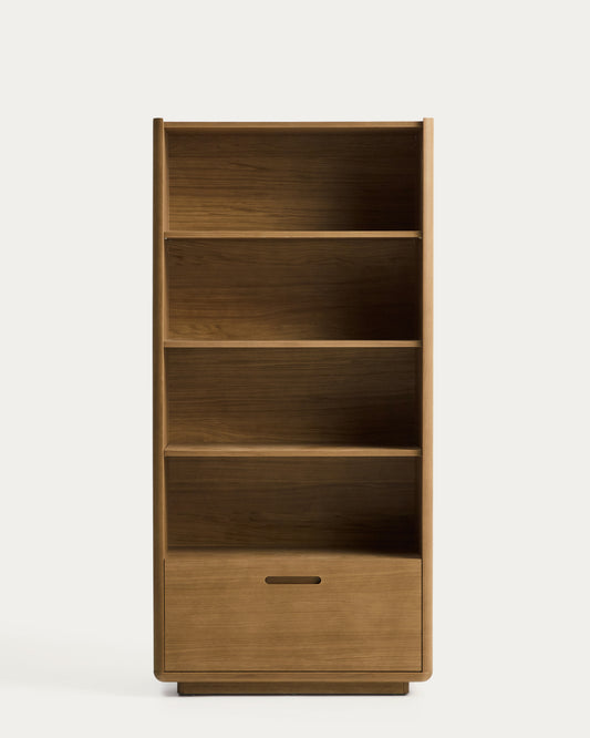 Étagère Arelida en placage et bois de chêne finition marron clair 90 x 185 cm FSC Mix Credit