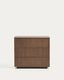 Commode Helvine à 3 tiroirs en placage de frêne avec finition ton noyer 90 x 78 cm FSC 100 %