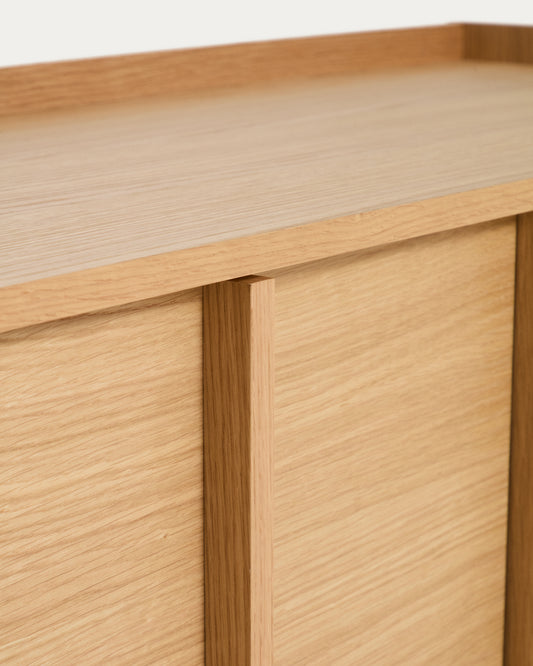 Meuble TV Onix en placage de chêne finition ton naturel 150 x 47 cm FSC Mix Credit