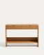 Console Norlen 2 tiroirs et 1 étagère en placage de chêne avec finition naturelle FSC Mix Credit 120 x 81 cm