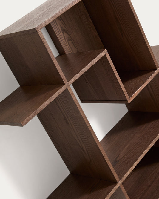 Étagère modulable Ina en placage de frêne finition ton noyer 80 x 80 cm FSC 100%
