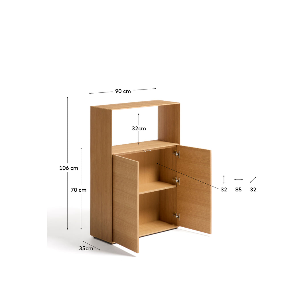Étagère Visala en placage de chêne 90 x 106 cm FSC Mix Credit