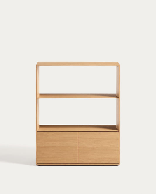 Étagère Visala avec 1 étagère visible en placage de chêne 90 x 106 cm FSC Mix Credit