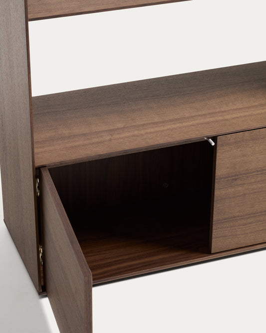Étagère Visala avec 1 étagère visible en placage de noyer 90 x 106 cm FSC Mix Credit