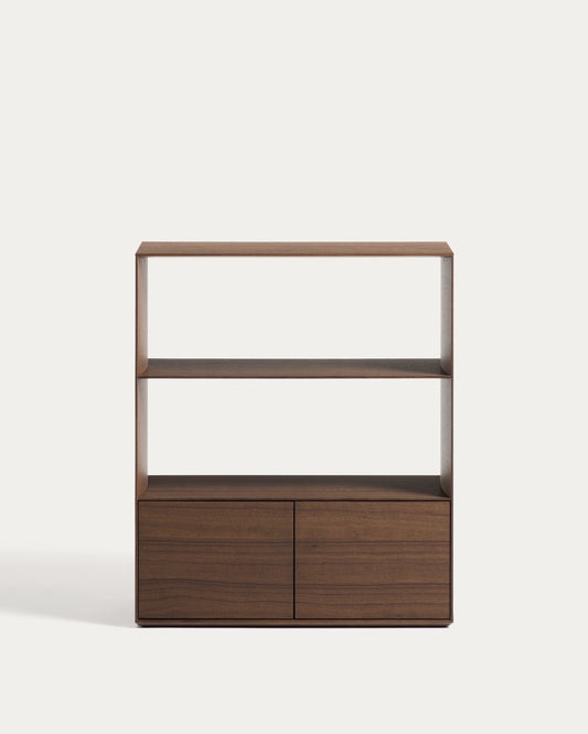 Étagère Visala avec 1 étagère visible en placage de noyer 90 x 106 cm FSC Mix Credit