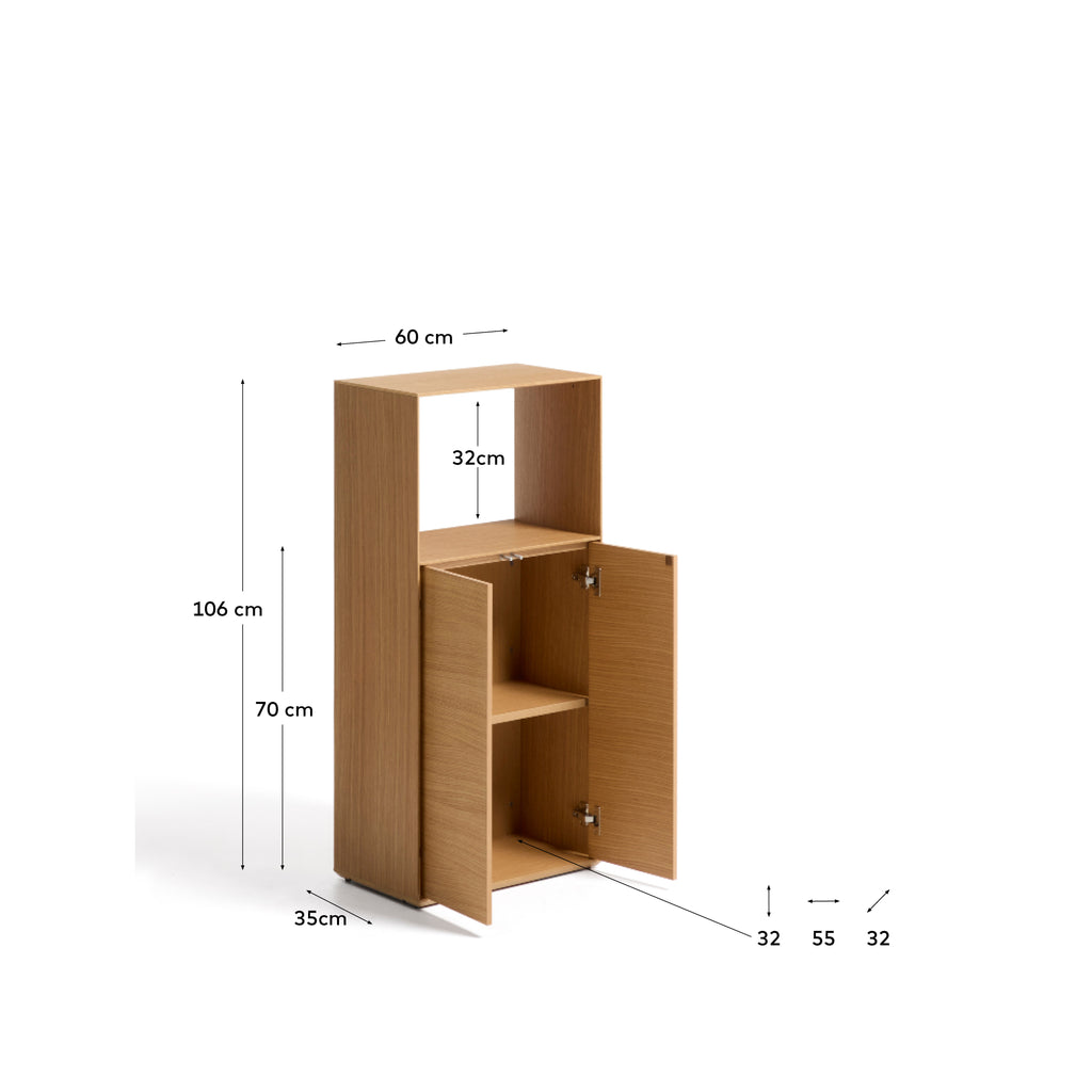 Étagère Visala en placage de chêne 60 x 106 cm FSC Mix Credit