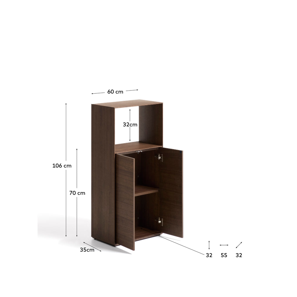 Étagère Visala en placage de noyer 60 x 106 cm FSC Mix Credit